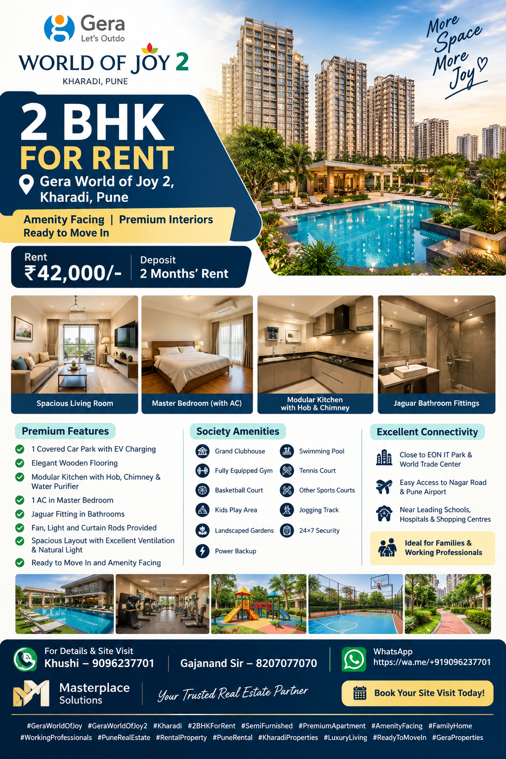 🏡✨ PREMIUM 2 BHK FOR RENT – GERA WORLD OF JOY 2 ✨🏡 - Image 1